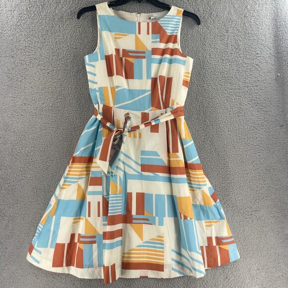 L.L. Bean Dresses & Skirts - LL Bean Dress Cotton Flare Womens Colorful Size 8 Retro Pinup Knee